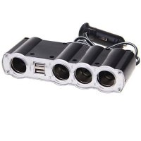 Разклонител за запалка 1 към 4 + 2 бр. USB 12V