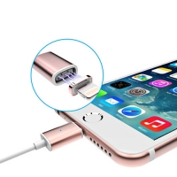 Магнитен кабел с Неодимов Магнит с Micro USB , Lightning конектор сребрист, 2 в1