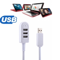 Разклонител 2.4А USB зарядно с 3 входа 3 usb extention cord