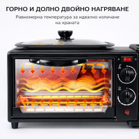3в1 Кухненски Уред – Мини Фурна, Тостер и Кафемашина в Един Компактен Уред