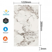 PVC панел с мраморен ефект – Бял мрамор с кафяво-сиви жилки DY2005
