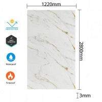 PVC панел с мраморен ефект – Бял мрамор със златни жилки LJ80007T