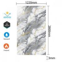 PVC панел с мраморен ефект – Сив фон и златни жилки LJ24811