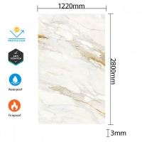 PVC панел с мраморен ефект – Супрем Бяло със златни жилки DY2423