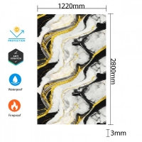 PVC панел с мраморен ефект – Черно-бял мрамор със златни жилки LJ24809