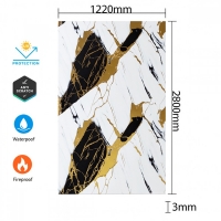 PVC панели с мраморен ефект Gilded black with two peaks 1220x2800x3mm