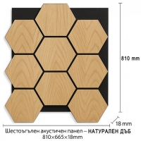 Шестоъгълен акустичен панел – Натурален дъб