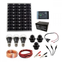 Мобилна фотоволтаична система с 3 LED крушки