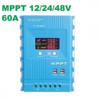 60A 12/24/48V MPPT Контролер за соларни панели, LCD, USB