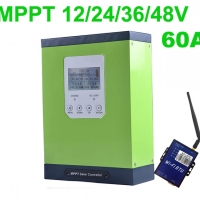 60A 12/24/48V MPPT Контролер за соларни панели, LCD, WIFI