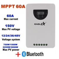 MPPT Контролер за соларна система с блутут 60A 12/24/36/48V Eaglestar