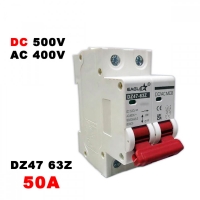 Автоматичен предпазител DZ47-63Z, 2P, 50A, DC 500V / AC 400V