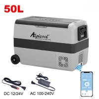 50L Alpicool T50 Компресорен Хладилник за кола с фризер 12/24/220V, блутут функция