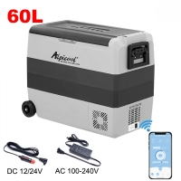 60L Alpicool T60 Компресорен Хладилник за кола с фризер 12/24/220V, блутут функция