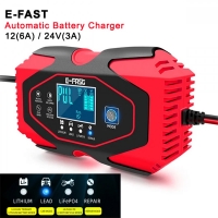 E-FAST Умно зарядно устройство за акумулатор 12V/24V до 120Ah, lithium, lead, lifepo4, repair, ZYX-J40