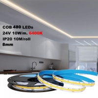 LED COB Лента 480 LEDs IP20 6400K 24V 10W/м.