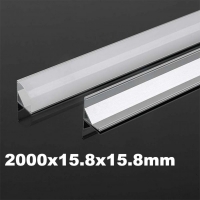 Алуминиев профил за LED лента 2000x15.8x15.8mm сиво тяло SKU 10322
