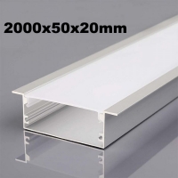 Алуминиев профил за LED лента 2000x50x20mm сиво тяло