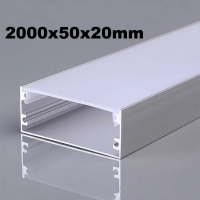 Алуминиев профил за LED лента 2000x50x20mm сиво тяло SKU 23178