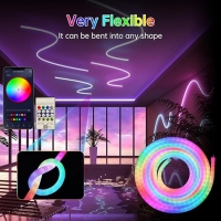 Комплект USB RGB LED Неонова Лента 5м, Bluetooth, дистанционно управление, IP67