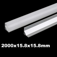 Ъглов алуминиев профил за LED лента 2000x15.8x15.8 мм – сиво тяло, комплект с аксесоари