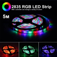 Комплект RGB LED лента SMD3528 с дистанционно и захранване, 5 метра