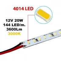 12V Твърда светодиодна лента 4014 20W 3000K