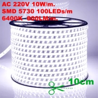 5730 LED Лента 220V водоустойчива студено бяла 1 метра