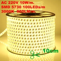 5730 LED Лента 220V водоустойчива топло бяла 1 метра