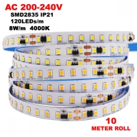 LED Лента SMD2835 120led/m 4000K IP20 220V 8W/m