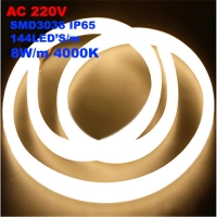 LED Неон 360 градуса SMD3038 144/1 4000K IP65 220V 8W/m