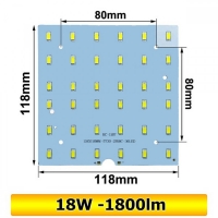 18W Светодиодна платка 118x118mm 6000K