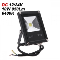 DC 12/24V 10W LED Прожектор 950LM 6400K черно тяло
