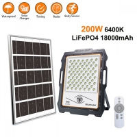 200W Соларен прожектор MJ-D902, LiFePO4, с дистанционно и фотореле