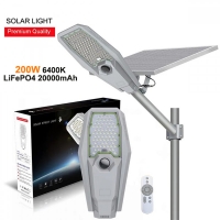 200W Соларна улична лампа с дистанционно, фотосензор и фотореле