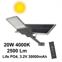 20W Соларна улична лампа Bridgelux Чип 4000K