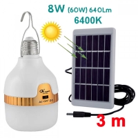 Соларна LED крушка 8W 6400K
