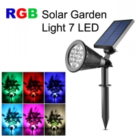 RGB Соларен LED прожектор с фотореле 7 LED 3W