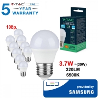 10 бр. LED Крушка Samsung чип 3.7W E27 G45 320Lm 6500K
