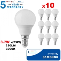 10 бр. LED Крушка Samsung чип 3.7W E14 3000K