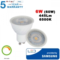 LED Крушка 6W димираща GU10 445LM 6500К