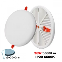 36W LED Регулируем Панел Кръг 3600Lm 6500K