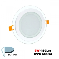 6W LED Панел Стъклено Тяло Кръгъл 480LM 4000K