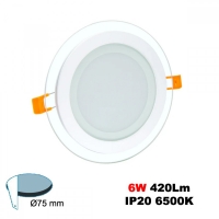 6W LED Панел Стъклено Тяло Кръгъл 480LM 6500K