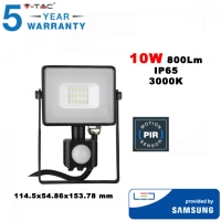 10W LED Прожектор със сензор Samsung чип Черно тяло 800LM 3000K