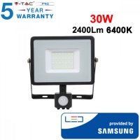 30W Прожектор сензор Samsung чип черно тяло 2400LM 6400K