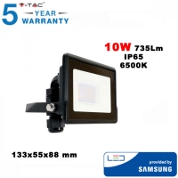 10W LED Прожектор Samsung чип Без Кабел Тяло 735LM 6500K