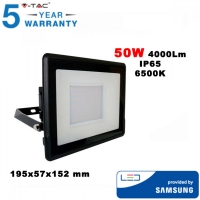 50W LED Прожектор Samsung чип Без Кабел Тяло 4000LM 6500K