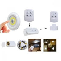 3 броя Безжични LED Светодиодни лампи с дистанционно управление на батерии 3W