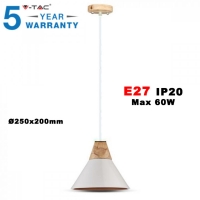 Алуминев Пендел Бял E27 Ф250